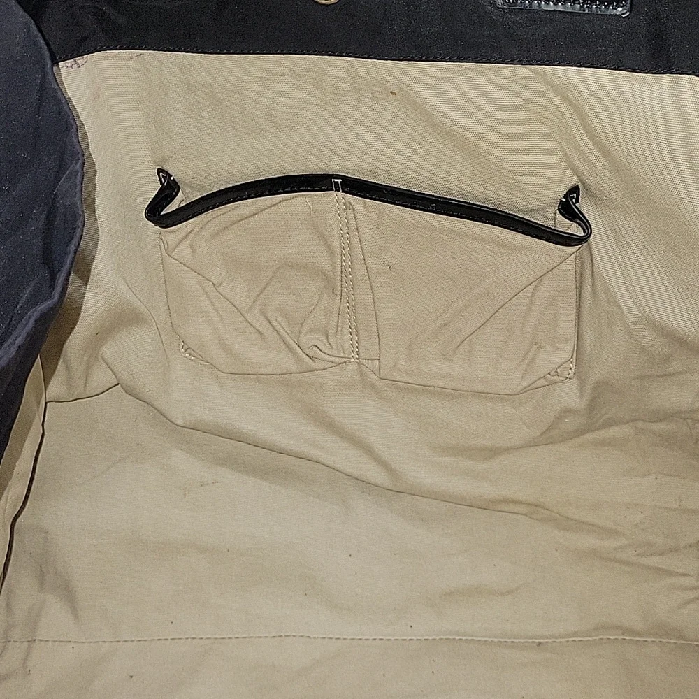Tory Burch Ella Black Nylon Tote Bag with Logo Detail